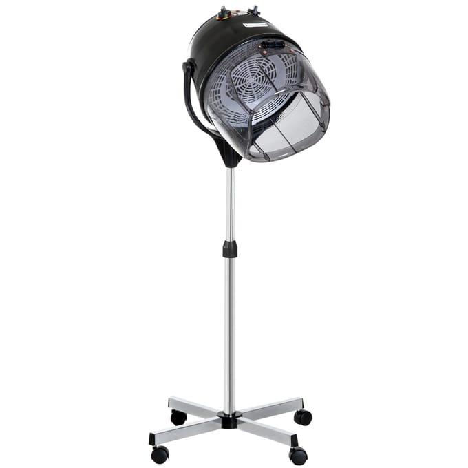 NONE Homcom Professionele Haardroger 1180W met Verstelbare Hoogte Kap Zwart zwart