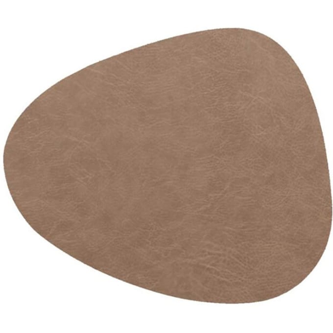 Unique Living - Placemat Floris - Rond - Polyester - Taupe - 39x30,5cm