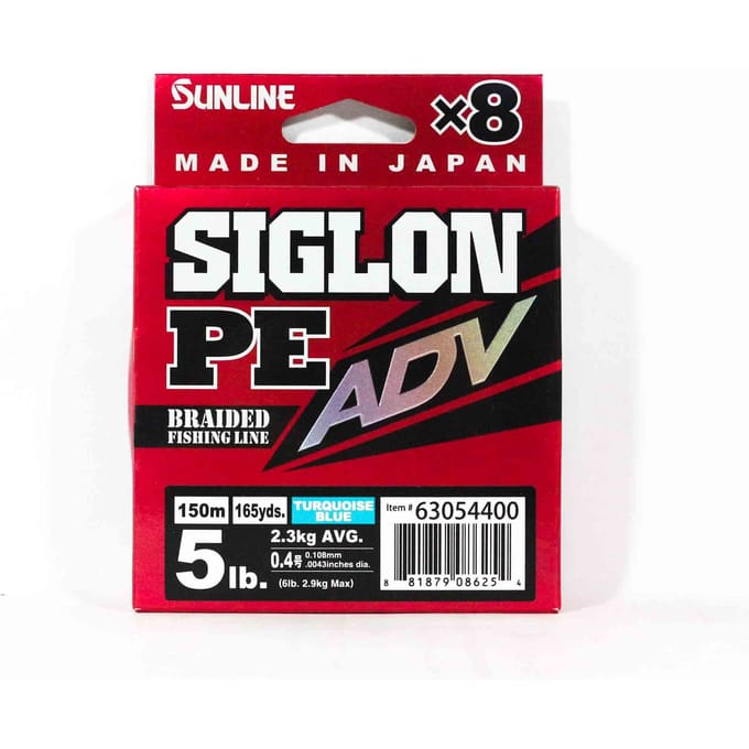 Sunline PE Line X8 Siglon Advance 150M PE 0,4 5LB Blauw (6254) turkooisblauwe kleur
