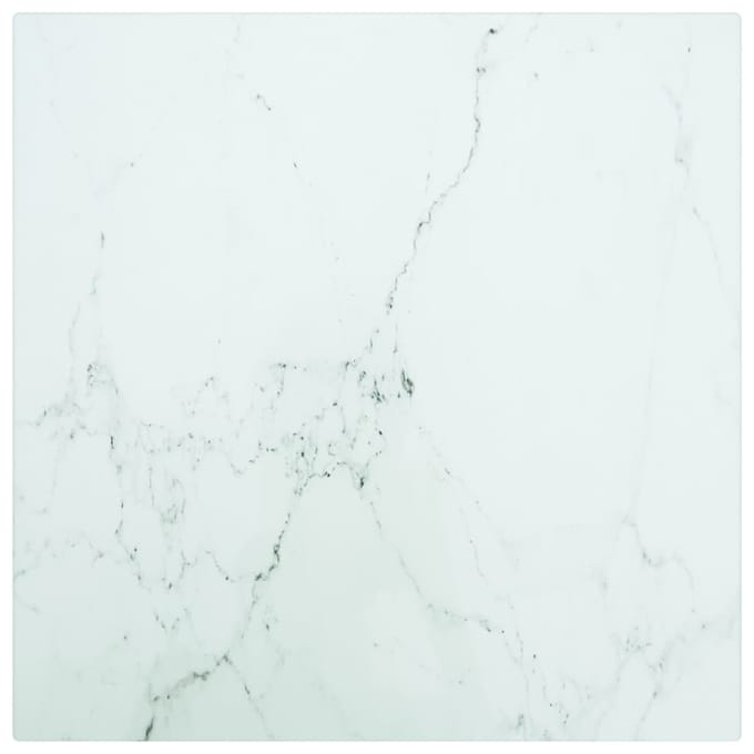vidaXL - Tafelblad - 30x30 - cm - 6 - mm - gehard - glas - met - marmeren - design - wit