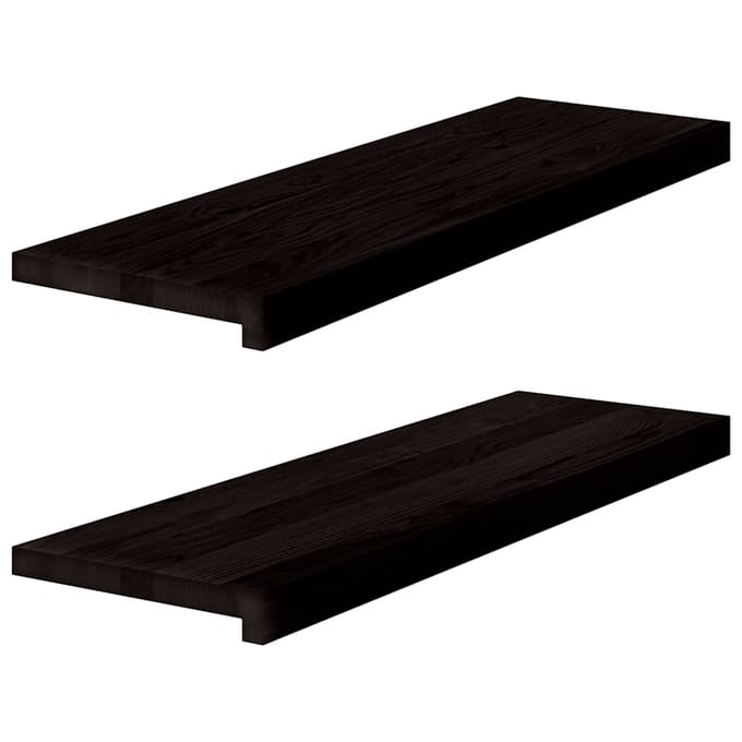 vidaXL - Traptreden - 2 - st - 80x30x2 - cm - massief - eikenhout - bruin-zwart