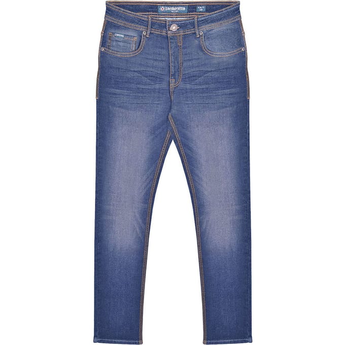 Lambretta Heren Stafford Slim Jeans (Mid Blauw)