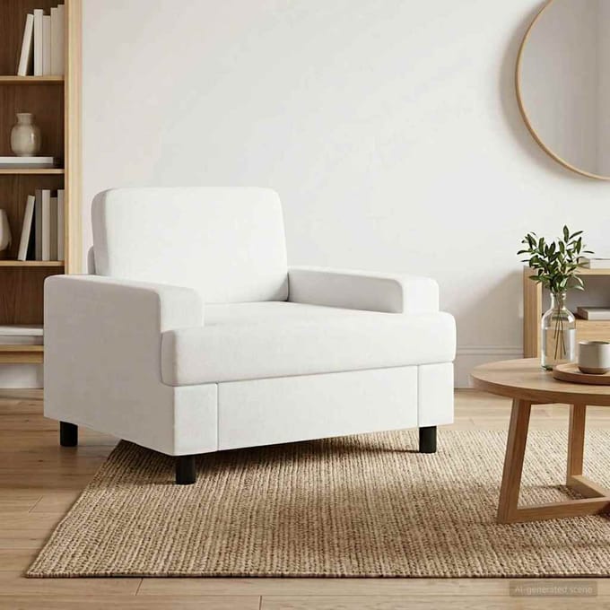 vidaXL - Fauteuil - Wit - Stof