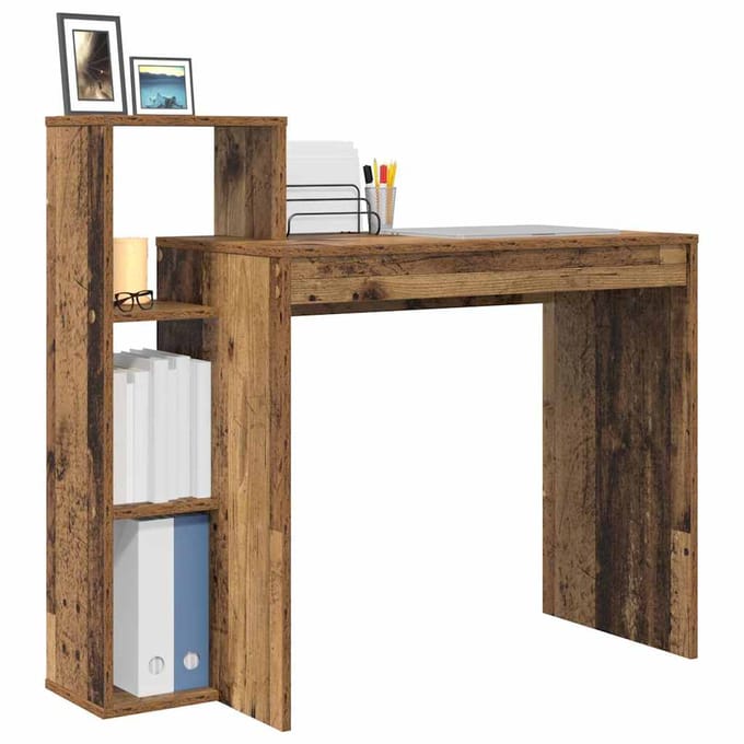 vidaXL - Bureau - Oud - Hout - Bewerkt - hout - 100 - x - 40 - x - 90 - cm