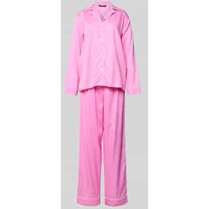 Pyjama van een mix van katoen en viscose met reverskraag