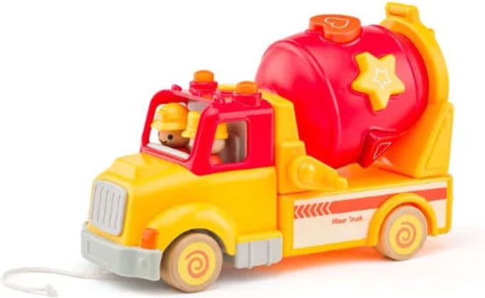 Woody cementwagen groot speelgoedauto met licht en geluid.
