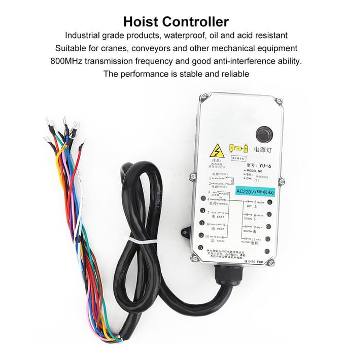 Takelbediening Enkelhandig Industrieel 3-Proof Elektrische Takel Afstandsbediening YU6AC220V
