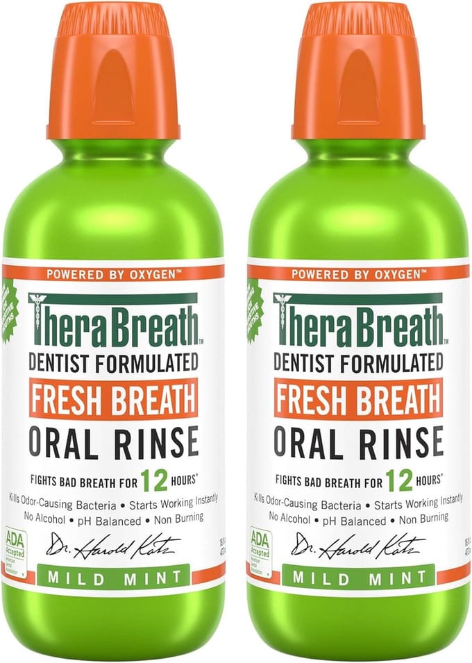 TheraBreath Fresh Breath Mouthwash – Mild Mint – Mondwater – 2x473 ml