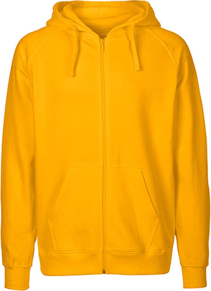 Fairtrade Men's Zip Hoodie met capuchon Yellow - M