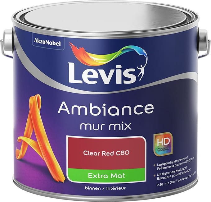Levis - Ambiance Mur Extra Mat Mix - Clear Red C80 - Mengverf - 2,5 L