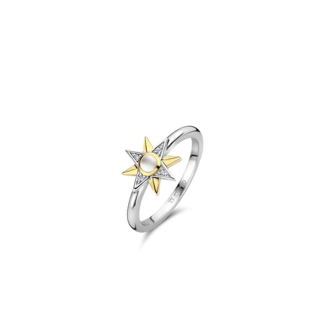 TI SENTO Dames Ring - 925 zilver - Parelmoer - Maat 17.25 mm / maat 54 - 12302MW