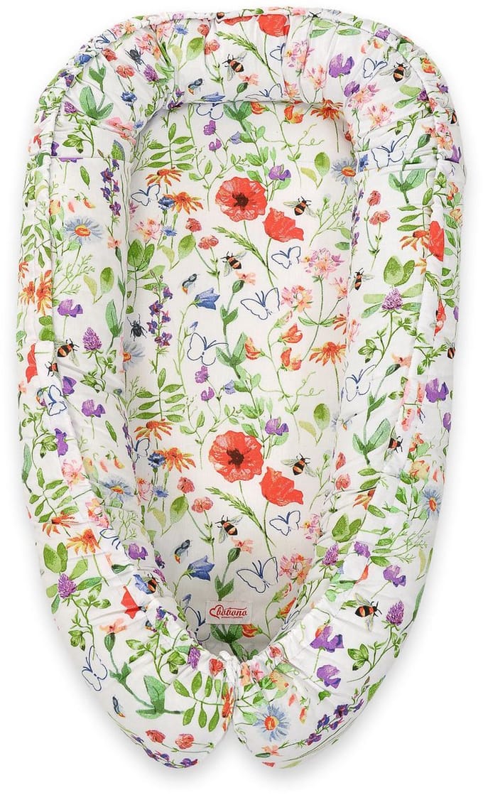 Babynest dubbelzijdig Premium Cocoon voor baby's BOBONO - weide