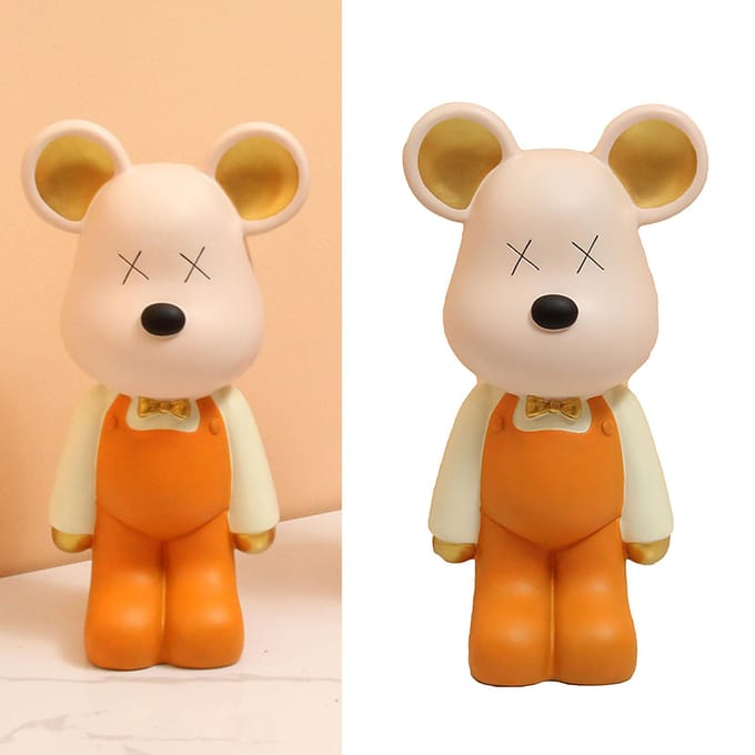 Cartoon Beer Spaarpot Hars Munt Spaardoos Groot Formaat Muntbank voor Woonkamer Studie beige