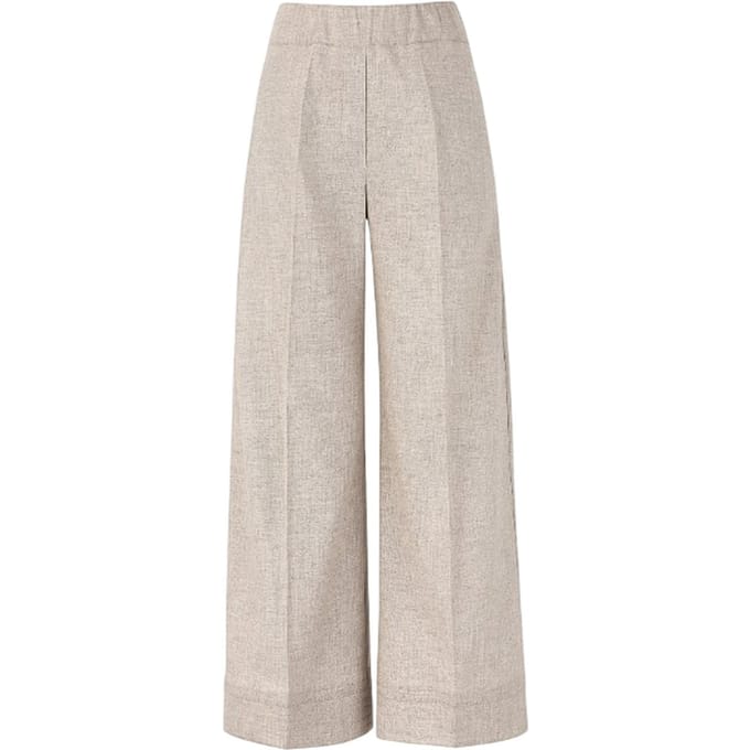 damesbroek d.exterieur - zachte flanel korte brede broek - wit