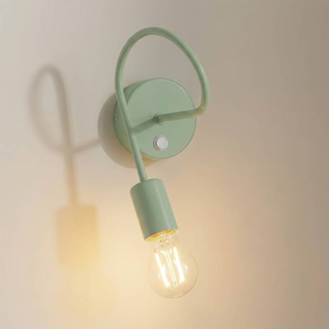 HELAM wandlamp Oxford, groen, metaal, 1-lamp, E27