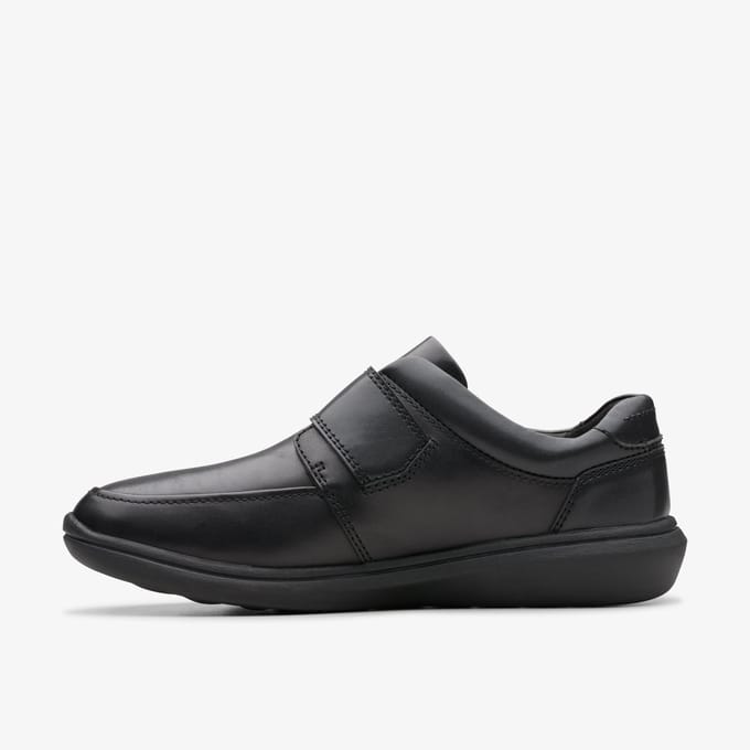 Watchet Strap Zwarte Leren Schoenen