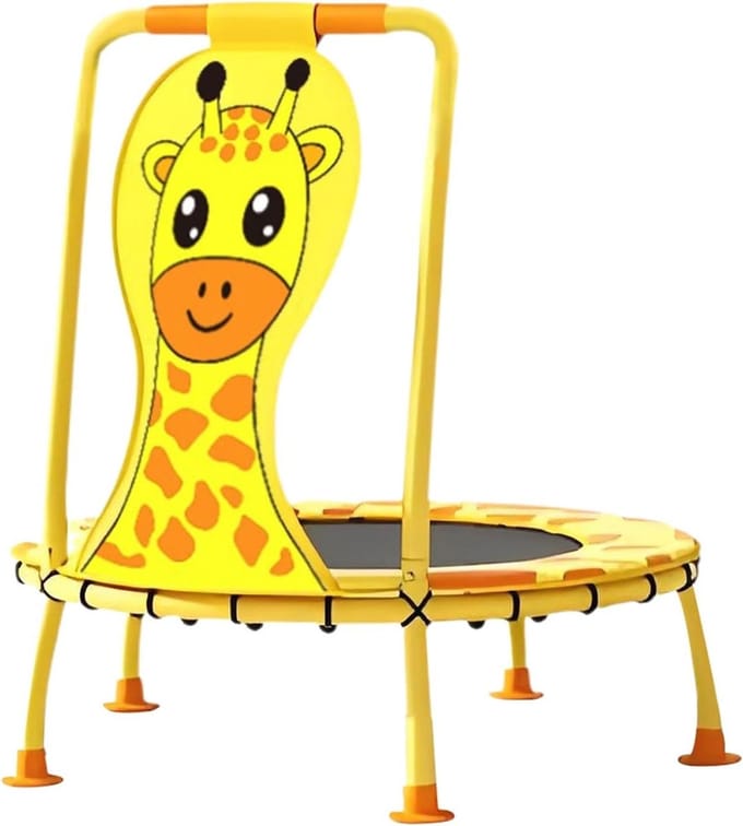 Mini Trampoline - Springtoestel Kinderen - Actief Spelen - Met Stevig Handvat - 104 cm Diameter - Multicolour