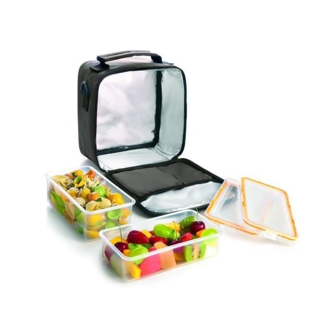 Porte-alimention - IBILI - Lunch Away - Noir - 22 x 22 x 12 cm - 2 conteneurs inclus noir