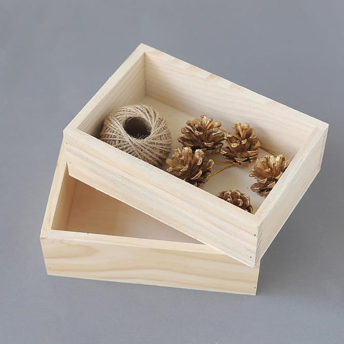 Desktop Bamboe Doos Organizer Houten Opbergdoos Eenvoudige Opbergdoos beige