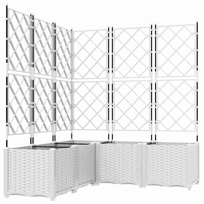 vidaXL - Plantenbak - 5 - st - Wit - 120 - x - 120 - x - 143 - cm - PP