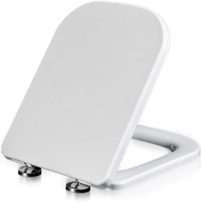 Toiletbril Wit Langwerpig - Zitting Ring - Comfortabel Zitten - Soft Close Functie - 45 x 355 cm - Wit