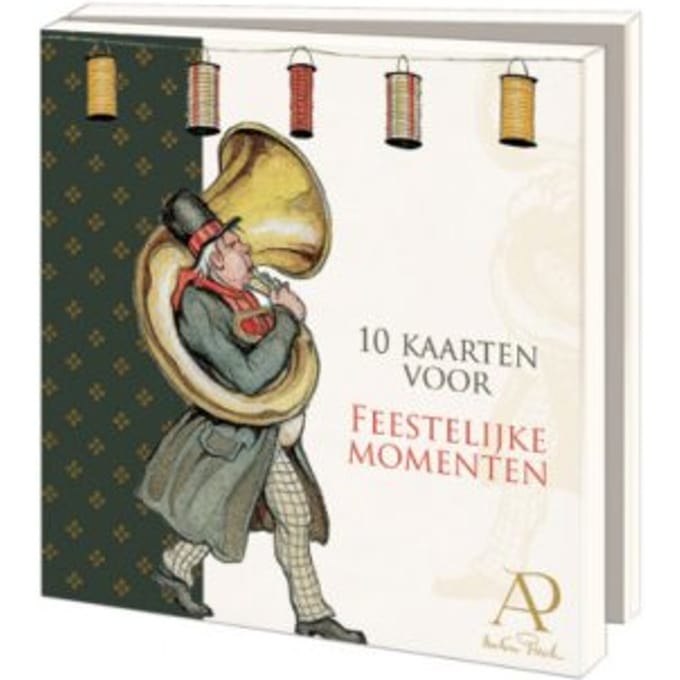 Kaartenmapje met env, vierkant: Feestelijke momenten, Anton Pieck
