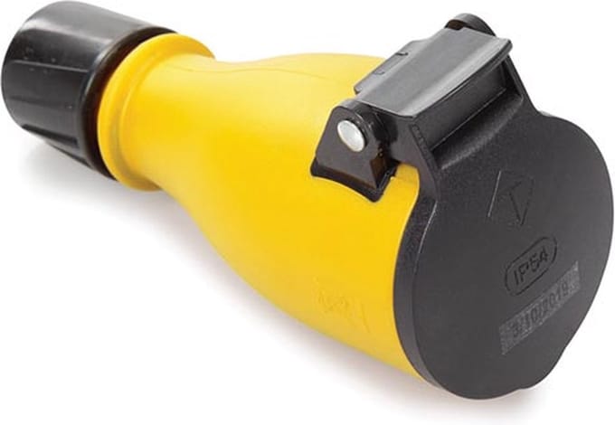 Perel Robuuste IP54 buitenstekker, penaarde/Schuko, met deksel en kabelwartel
