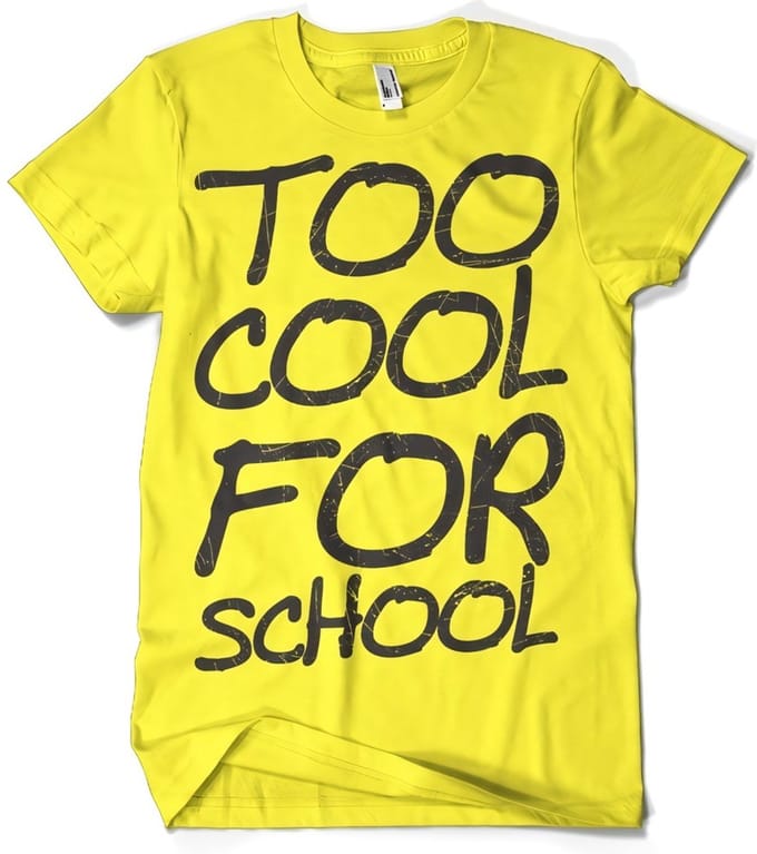 Hybris Too Cool For School T-shirt geel