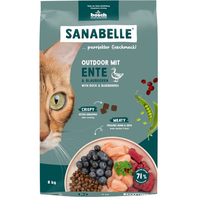 Sanabelle Outdoor met Eend Kattenvoer - 8 kg