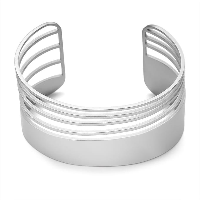 Twice As Nice Armband in edelstaal, bangle 5 rijen 19cm