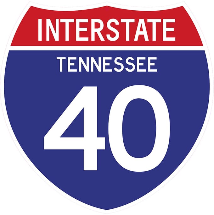 Signs USA - wandbord - dibond - Interstate 40 - Tennessee - 39 x 39 cm