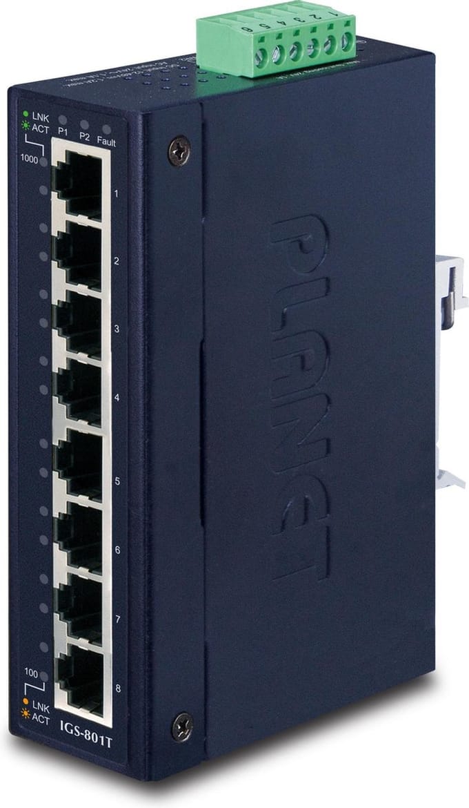 PLANET IGS-801T 8-Port 10/100/1000T Industrial Gigabit Ethernet Switch