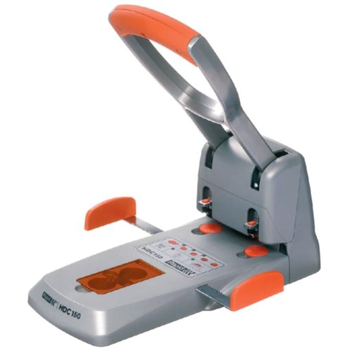 Rapid Supreme Heavy Duty 2-Gaats Perforator HDC150 - Perforeert Tot 150 Vel - Zilver/Oranje
