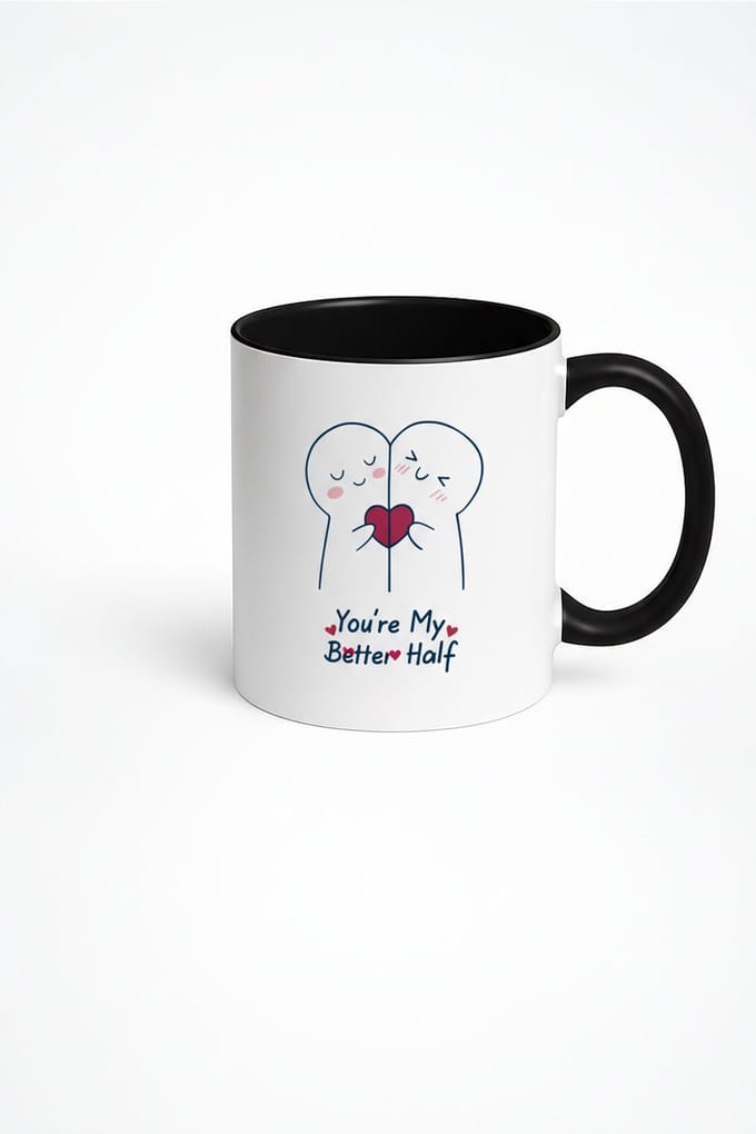 Romantische Mok 'You're My Better Half' - Liefdevol Cadeau voor Je Partner