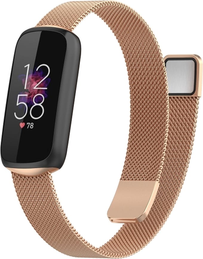 Milanees bandje - geschikt voor Fitbit Luxe - rosegoud