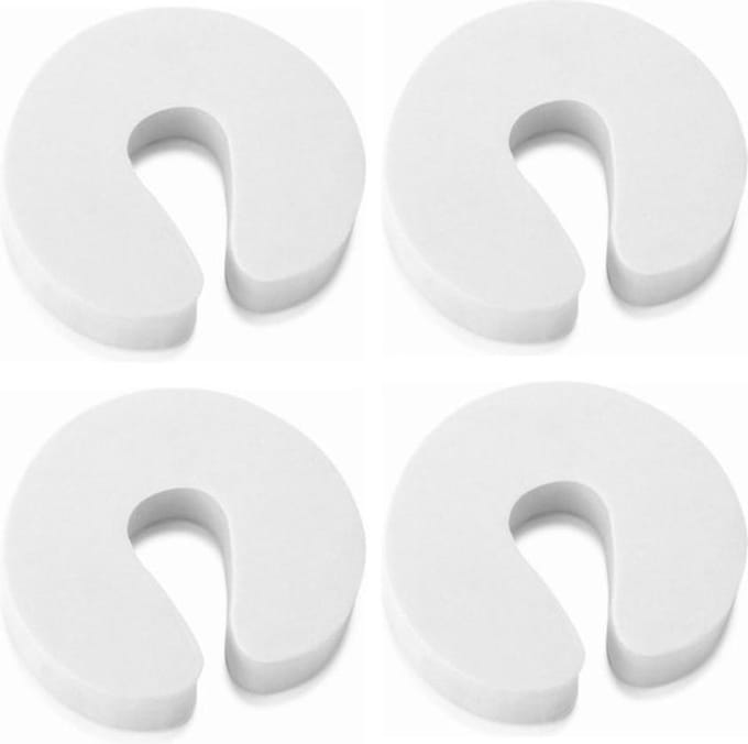 Deurstopper - Deurklem - Foam - Kinderbeveiliging Deurstopper - Deurbescherming - Deurklink bescherming - Deurklink buffer 4 STUKS - WIT - 4 stuks