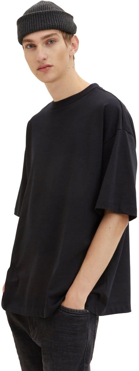 Tom Tailor Denim - Oversized T-shirt van katoen - Maat M - Black