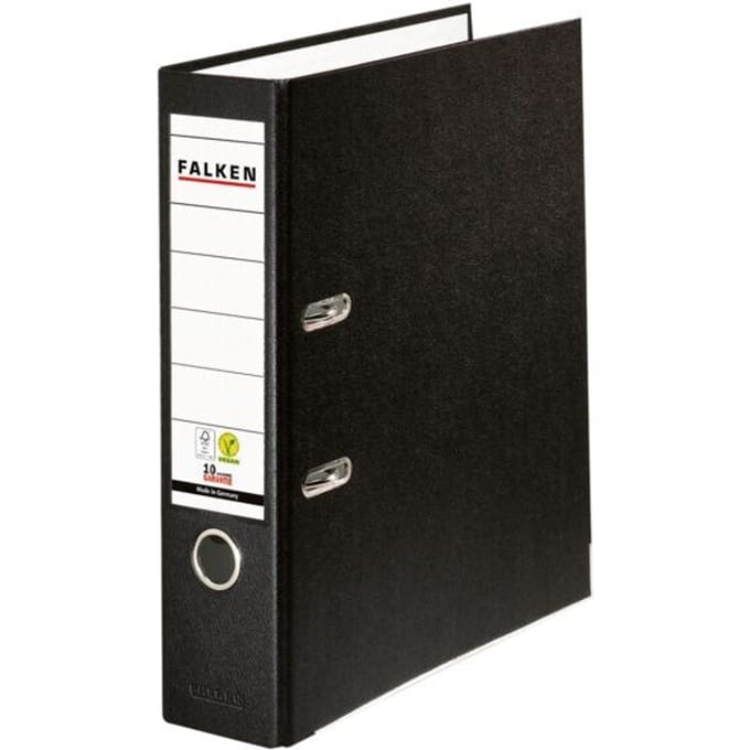 Falken PP color ordner, A4, rugbreedte 80 mm, 1 stuk, zwart