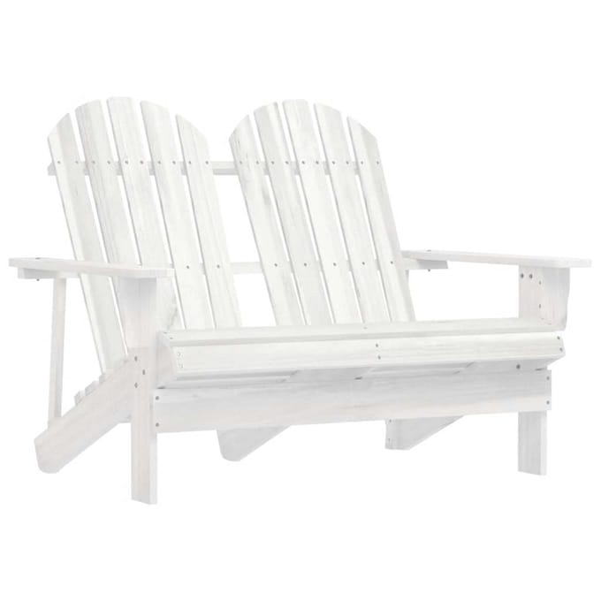 vidaXL - Tuinstoel - 2-zits - Adirondack - massief - vurenhout - wit