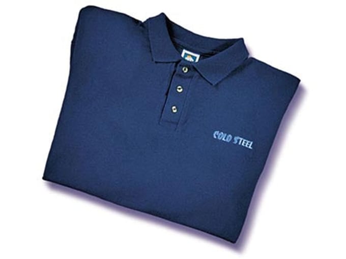 Cold Steel Navy Polo Shirt-XXL Kleding Blauw