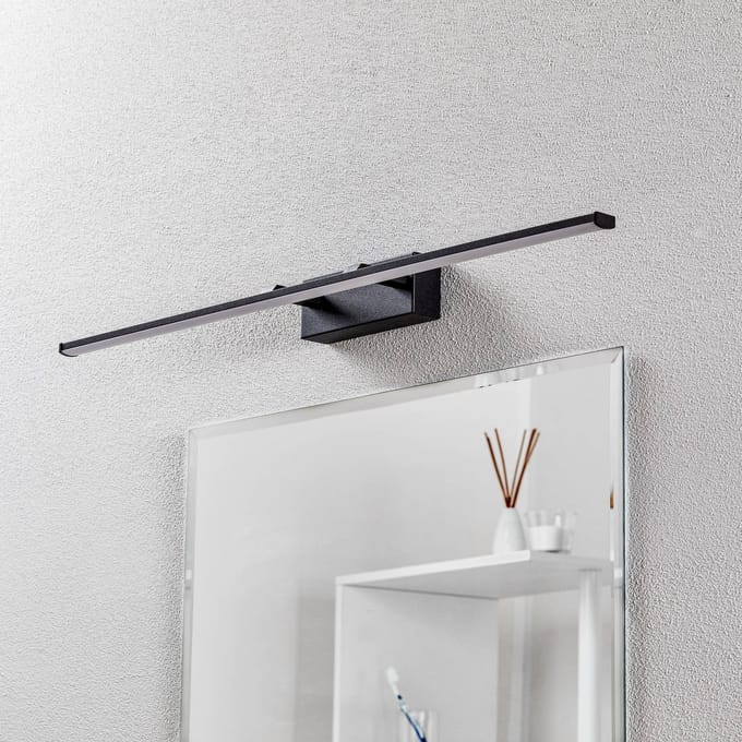 Fabas Luce LED wandlamp Nala, zwart, breedte 75 cm