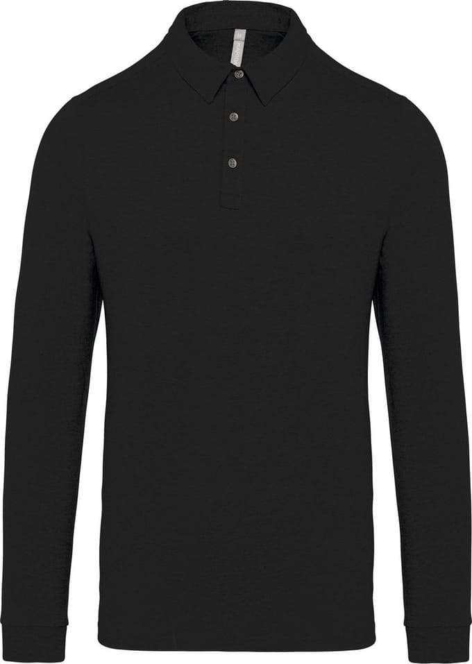 Kariban Herenpolo lange mouwen van jersey K264 - Black - M