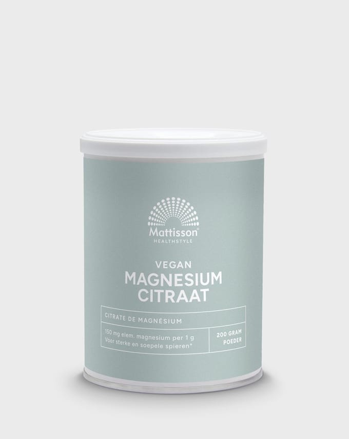 Mattisson - Magnesium Citraat Poeder - 15% Elementair Magnesium - 200 Gram