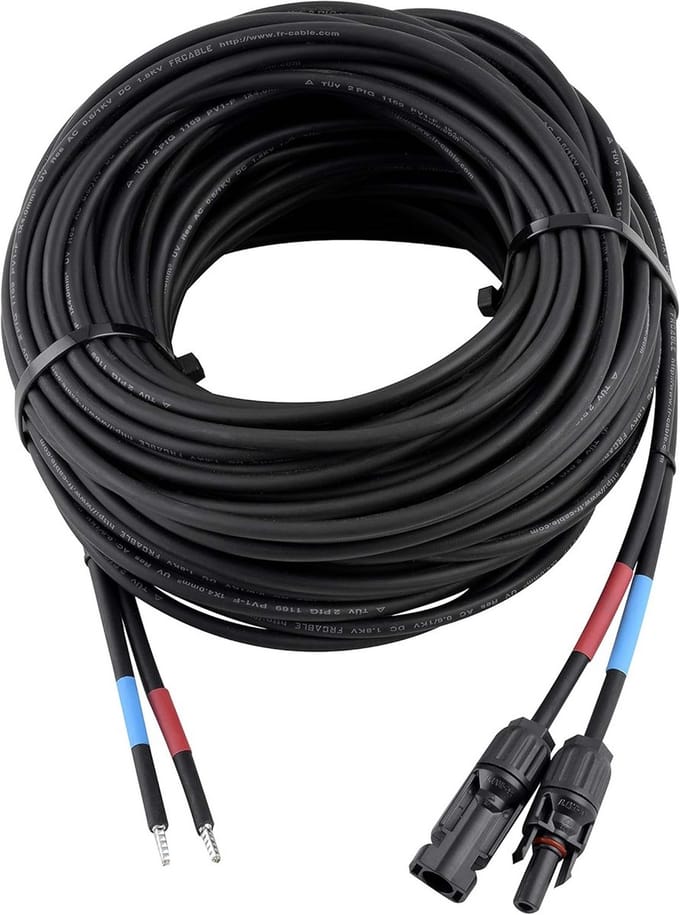 Professionele 6 mm² Zonne-aansluitkabel 15 Meter voor Zonnepaneel naar Laadregelaar