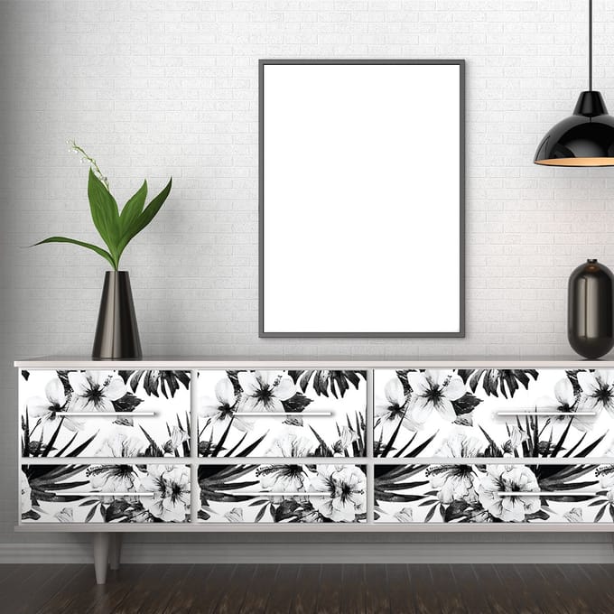 Belloto sticker met tropisch meubelmotief, 60 x 90 cm