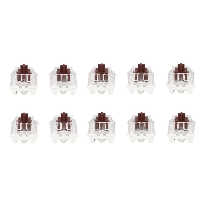 10 stuks Mechanisch Toetsenbord Schakelaar Bruine Schakelaar Premium ABS Delicaat Structuur Lange Levensduur Mechanische Schakelaars white