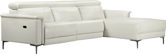 Lund - 3-zitsbank met 1 elektrische fauteuil in crÃ¨me PU