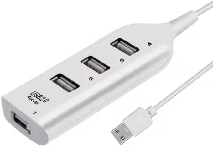 CHPN - Hubje - Hub - USB poort - 4-poorten - USB 2.0 - HUB - 25cm-kabel - Wit - Universeel - Extra USB ingangen - Computer accessoire