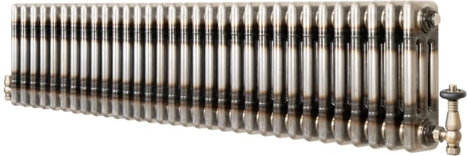 Kolomradiator - 3-kolom 300x1460 mm - ruw metaal - incl. kraan