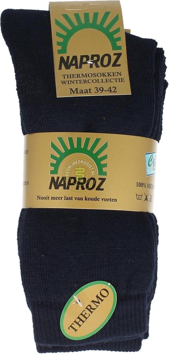 Naproz thermo sok zwart 43-46